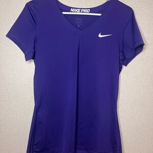 Nike Pro Dri-Fit Purple V-Neck Women’s Active Top Size L
